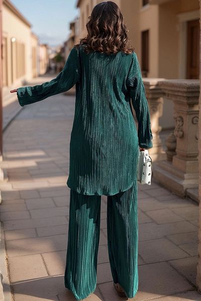 bacc Women's Emerald Green Oversize Double Bottom Top Set Bcbsk-25700-3573