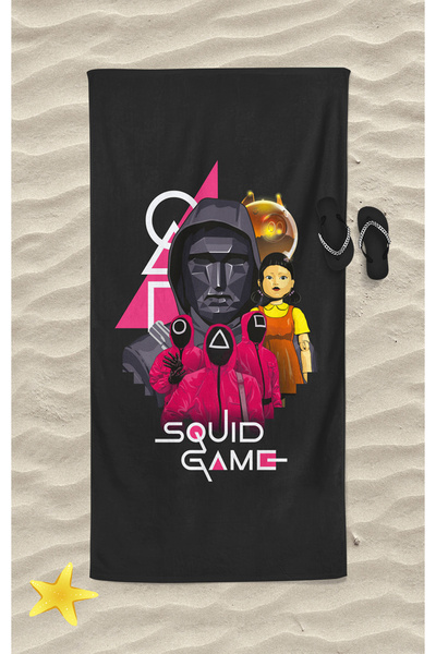 Erays Home Squid Game Beach Towel Adult Unisex Beach Towel Colorful Beach Towel