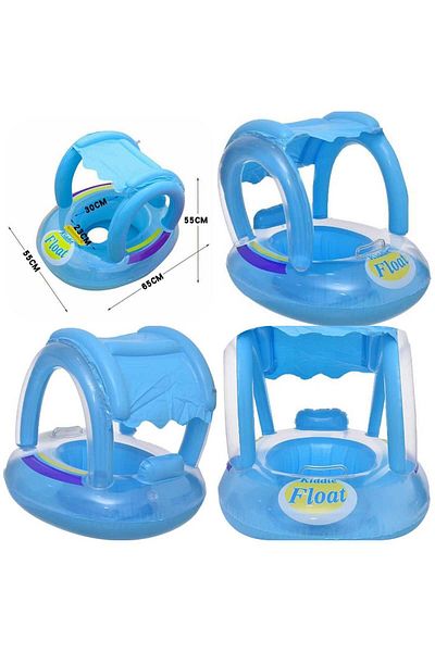 OTWO Children's Baby Ring with Canopy - Life Ring (Blue)