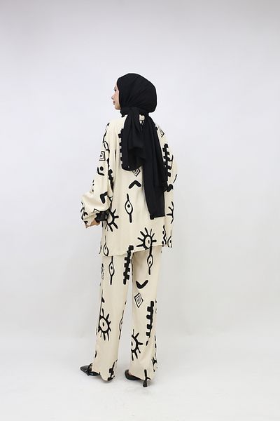 Butik Tuğbam Patterned Shirt Trousers Set
