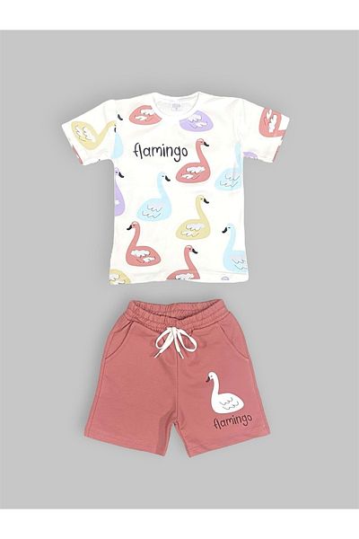 s.t. sebat tekstil Printed Girl's Shorts Summer Suit Sb730