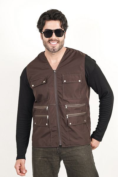 HeviStor Summer Vest Multi-Pocket Stylish Tsarim Waist with Double Pocket Zipper