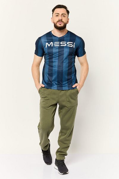 MESSİ Men Sportswear Fit Short Sleeves Shirt 10 Training Jersey, Dark Navy