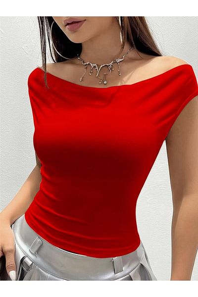 Lucky Line Blouse - Red - Asymmetric