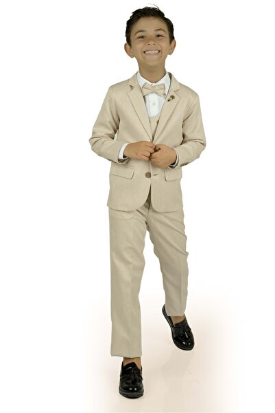 s.t. sebat tekstil Erkek Çocuk Yelek, Pantolon , Gömlek , Papyon ve Caket Tam Takım Elbise SB523