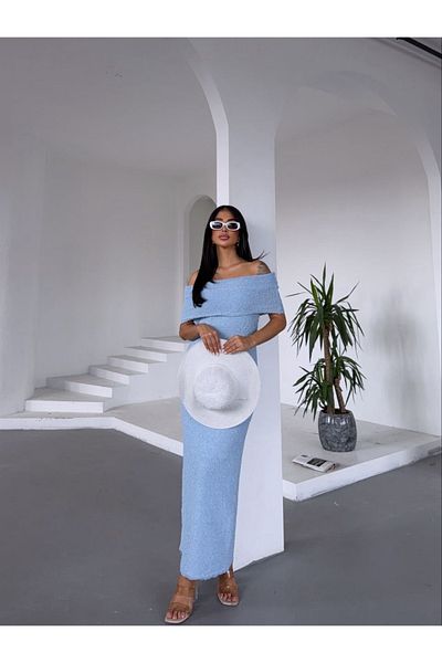 Ekim Store Rochie maxi fără bretele cu guler Madonna