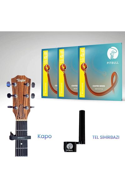 Pitbull Strings Coated Series Acoustic Guitar String Cag 10-47 Sl 3P Csw