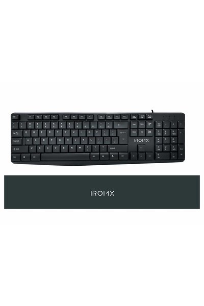 IROMX SK10X TR لوحة مفاتيح سلكية قياسية باللون الأسود Q