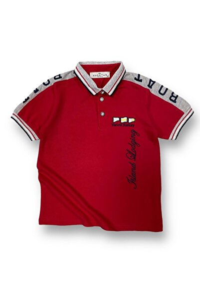 s.t. sebat tekstil Tricou brodat cu guler pentru copii SB505 ROȘU