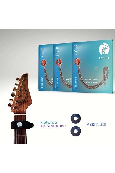 Pitbull Strings Coated Series Electronic Guitar String Ceg 10-52 Lthb 3Psfb