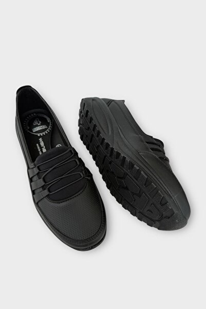 Liger Women's Orthopedic Sole Sports Banded Elastic Mother Casual Shoes Black - Black