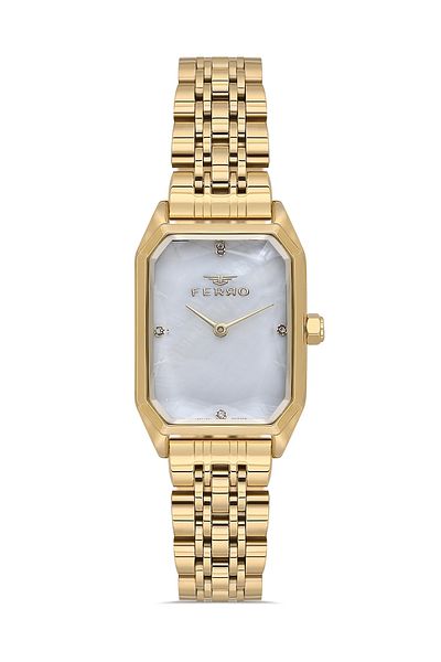 FERRO Yellow Steel Band Women's Wrist Watch Fl21571Awt-B