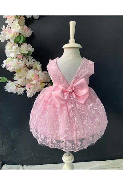 s.t. sebat tekstil Baby Girl Daisy Motif Evening Dress Sb146