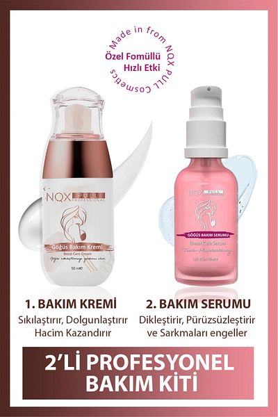 NQX PULL Breast Lifting and Plumping Effect, Shaping, Stretch Mark Removal, Firming Set of 2