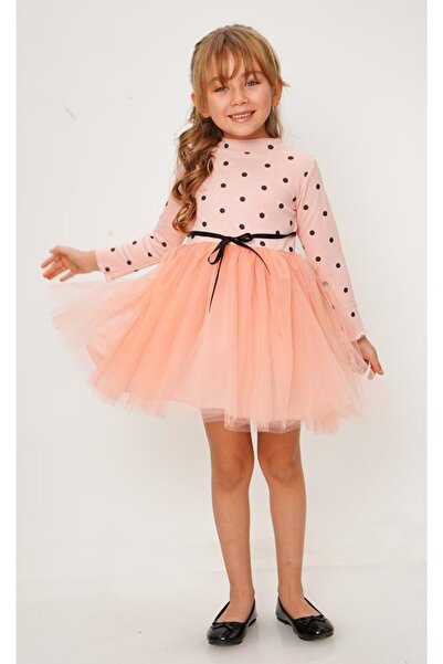 s.t. sebat tekstil طفلة أطفال الأميرة منفوش توتو كم طويل فستان منقط SB416