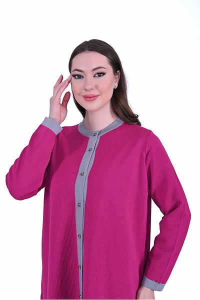 Invee سترة صوفية فوشيا من خليط الصوف INVEE 7068