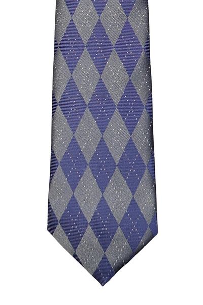 1001 Kravat Lilac Colored Diamond Patterned 7 cm Wide Thin Tie