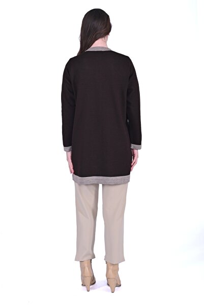 Invee INVEE 7068 Коричневий кардиган з вовняною сумішшю