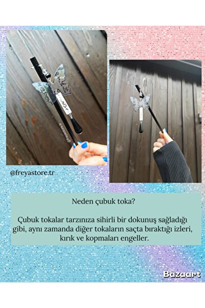 Freya Kelebek Çin Tarzı Asya Etnik Çubuk Firkete Toka