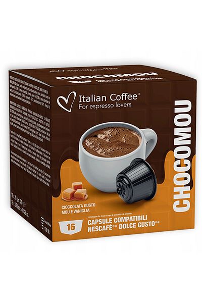 Italian Coffee Chocomou, 16 capsule compatibile Nescafe Dolce Gusto, Cafea Italiană