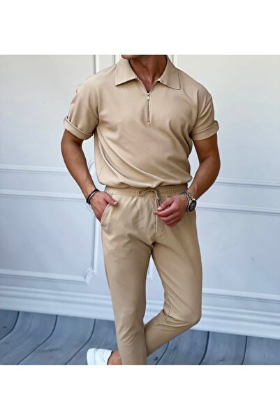 tiggirmoda Μπλουζάκι με φερμουάρ με γιακά πόλο