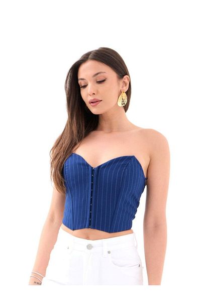 hepimiz alalım Crop-Dark Blue