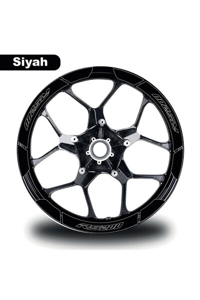 Motiker Siyah Bajaj Pulsar RS200 Geniş Jant Sticker Etiket Modeli