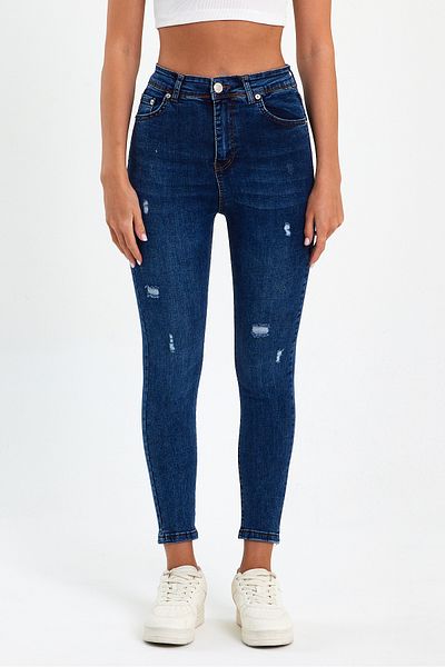geenz manifacture Skinny Jeans παντελόνι με κομμένο λέιζερ με σκισίματα