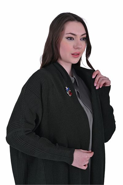 Invee سترة صوفية خضراء من خليط الصوف INVEE 7077