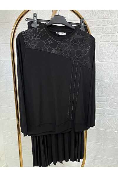 Zeynep Butik طقم تنورة من القماش الرملي والحجر 1803