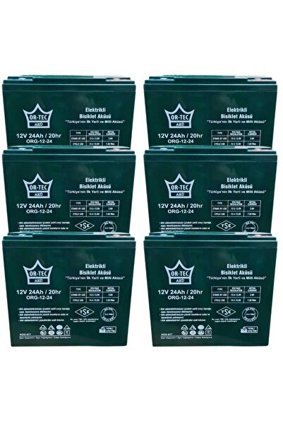 ORTEC 12V 24AH Elektrikli Motosiklet Aküsü 6' lı Set