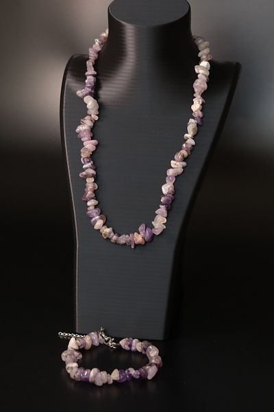 CessNova Certified 100% Original Cracked Natural Stone Necklace and Bracelet Set