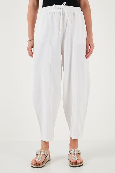 Lela Pantaloni din bumbac, cu talie normală, cu picior de contracție, PANTALONI 668YP5198