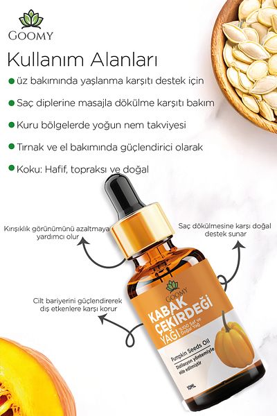 GOOMY Pumpkin Seed Oil Cold Pressed 100% Natural Herbal Fixed Oil Pumpkin Seed Oil 10ml