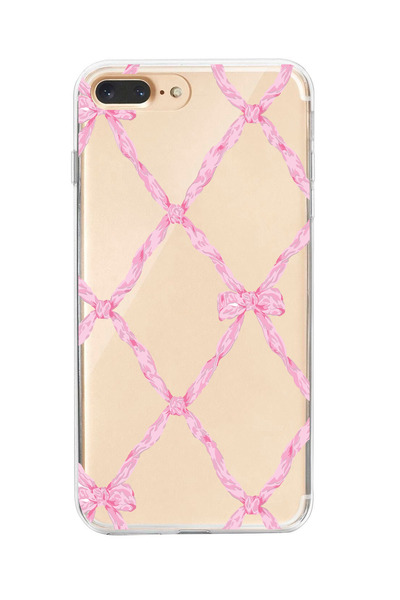 moonset Iphone 7 Plus / 8 Plus Uyumlu Fiyonk Tasarımlı Baskılı Şeffaf Telefon...