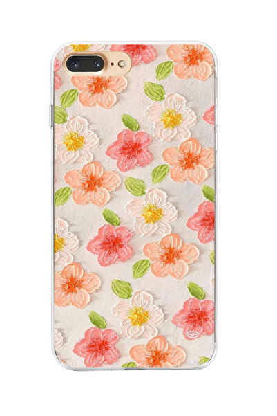 moonset Iphone 7 Plus / 8 Plus Uyumlu Çiçek Tasarımlı Baskılı Şeffaf Telefon ...