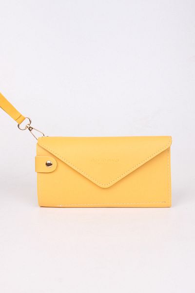 MILANOFOX Hand Strap Phone and Coin Compartment Envelope Model Soft Leather Multi Compartment Card Holder Wallet
