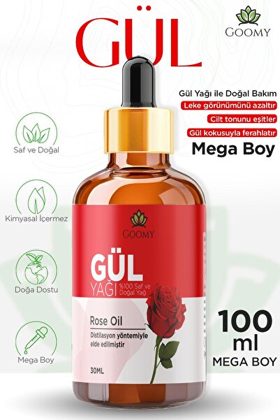 GOOMY زيت الورد المقطر 100% زيت عطري عشبي طبيعي زيت الورد 100 مل