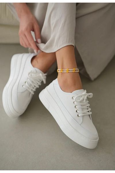 Esilapark High Lace-Up Mıla White Sneaker Canvas Orjanel Sports Shoes
