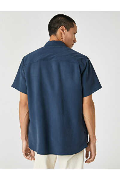 Koton Basic Shirt Classic mandzsetta gallér rövid ujjú zseb részletes