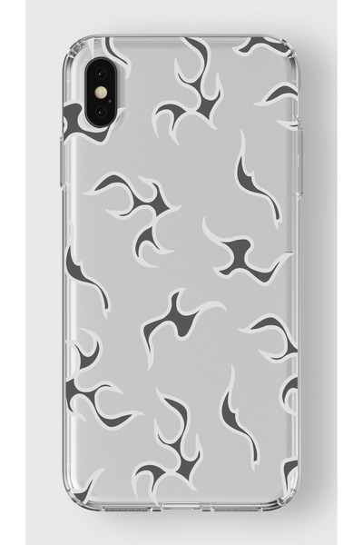 moonset Iphone XS Max Uyumlu Şimşek Tasarımlı Baskılı Şeffaf Telefon Kılıfı