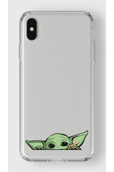 moonset Iphone X / XS Uyumlu Yoda Tasarımlı Baskılı Şeffaf Telefon Kılıfı