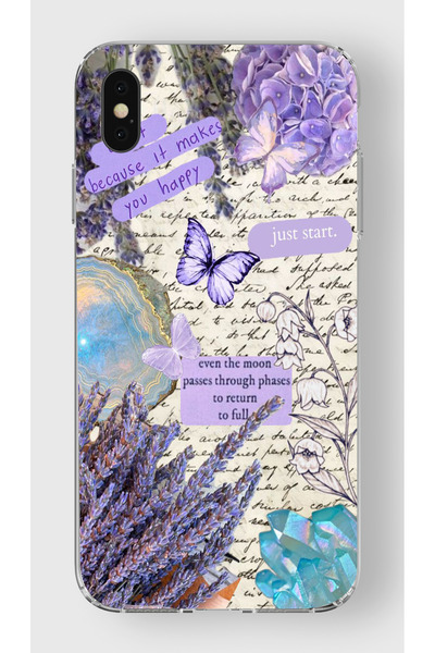 moonset Iphone X / XS Uyumlu Just Start Tasarımlı Baskılı Şeffaf Telefon Kılıfı