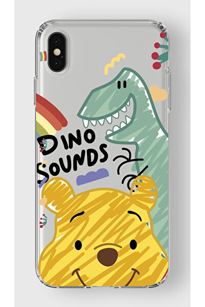 moonset Iphone X / XS Uyumlu Winnie Tasarımlı Baskılı Şeffaf Telefon Kılıfı