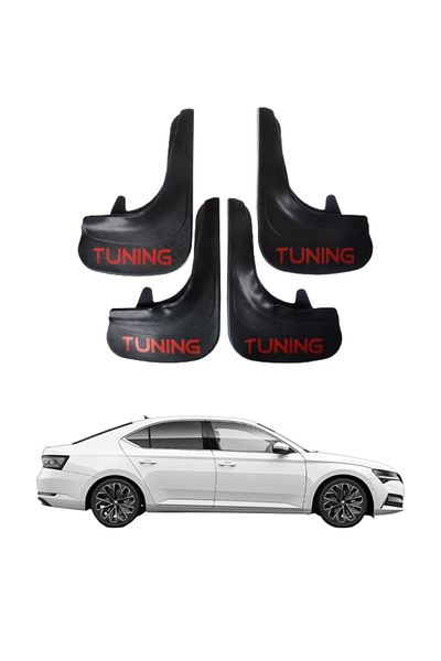 SONİKON LİNE Skoda Superb Compatible Tuning Written 4-Piece Dust Cover Mudguard Mudguard Modified