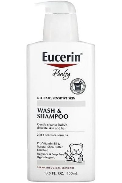 Eucerin Baby Shampoo & Wash 13.5 fl oz 400 ml, Fragrance-Free