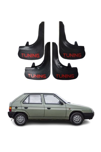 SONİKON LİNE Skoda Favorit Compatible Tuning Written 4-Piece Dust Cover Mudguard Mudguard Modified