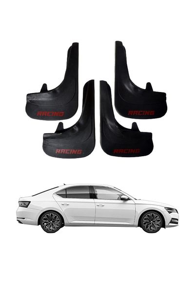 SONİKON LİNE Skoda Superb Compatible Racing Written 4-Piece Leggings Mudguard Mudguard Modified