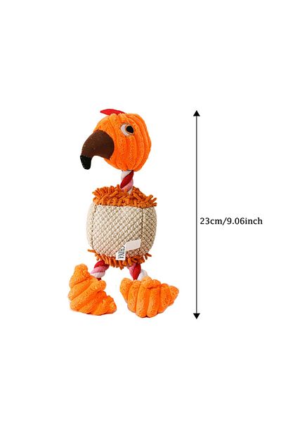 Choice Orange Plush Dog Toys For Small Large Pets Funny Bird Shaped Dogs Squeak Chew Ropes Toy Pets Interac