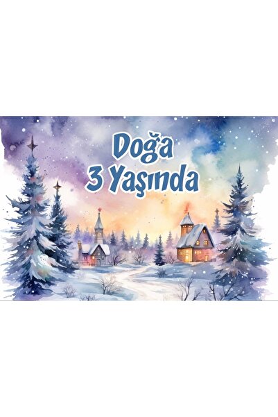 Reysa Tasarım لافتة عيد ميلاد تحت عنوان الشتاء والمنزلات -2 35x50 سم